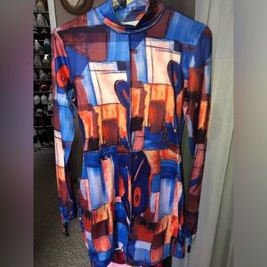 Long sleeve mini dress.